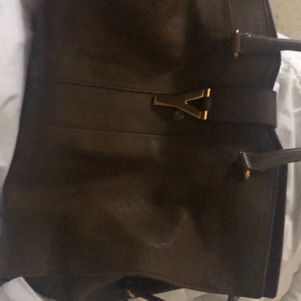 sheepskin large cabas ch yc dark brown